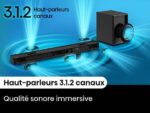 Barre de son 3.1.2 360 W Bluetooth avec caisson sans fil