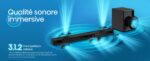 Barre de son 3.1.2 360 W Bluetooth avec caisson sans fil