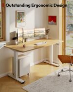 Bureau assis debout 200×80 cm double moteur, 4 mémoires, anti-collision
