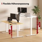 Bureau assis debout 200×80 cm double moteur, 4 mémoires, anti-collision