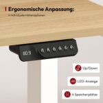 Bureau assis debout 200×80 cm double moteur, 4 mémoires, anti-collision