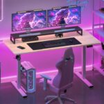 Bureau assis-debout électrique 180×80 cm 4 pieds