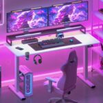 Bureau assis-debout électrique 180×80 cm 4 pieds