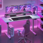 Bureau assis-debout électrique 180×80 cm 4 pieds