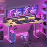 Bureau assis-debout électrique 180×80 cm 4 pieds