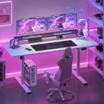 Bureau assis-debout électrique 180×80 cm 4 pieds