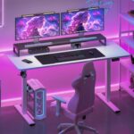 Bureau assis-debout électrique 180×80 cm 4 pieds