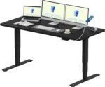 Bureau assis-debout électrique 180×80 cm double moteur USB 45 W