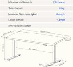Bureau assis-debout électrique 160×80 cm