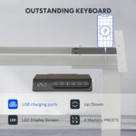 Bureau assis-debout électrique 180×80 cm double moteur USB 45 W