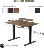 Bureau assis-debout électrique 200×80 cm avec support d’écran