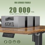 Bureau assis-debout électrique 200×80 cm avec support d’écran