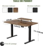 Bureau assis-debout électrique 200×80 cm avec support d’écran
