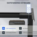 Bureau assis-debout électrique 180×80 cm double moteur USB 45 W