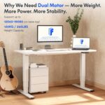 Bureau assis-debout électrique 180×80 cm double moteur USB 45 W