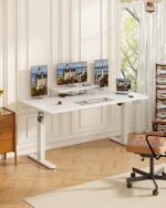 Bureau assis-debout électrique 200×80 cm avec support d’écran