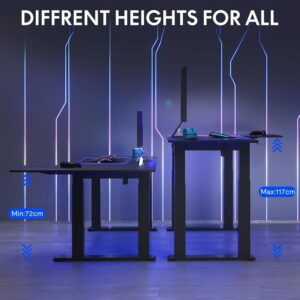 Bureau assis-debout électrique 180×80 cm 4 pieds