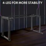 Bureau assis-debout électrique 180×80 cm 4 pieds