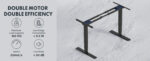 Bureau assis-debout électrique 180×80 cm double moteur USB 45 W