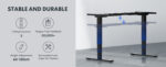 Bureau assis-debout électrique 180×80 cm double moteur USB 45 W