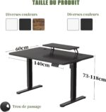 Bureau assis-debout électrique 200×80 cm avec support d’écran