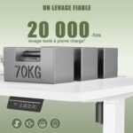 Bureau assis-debout électrique 200×80 cm avec support d’écran