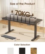 Bureau assis-debout électrique 200×80 cm avec support d’écran