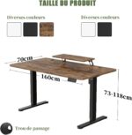Bureau assis-debout électrique 200×80 cm avec support d’écran