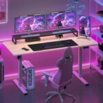 Bureau assis-debout électrique 180×80 cm 4 pieds