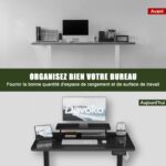 Bureau assis-debout électrique 200×80 cm avec support d’écran