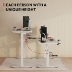 Bureau assis-debout électrique 180×80 cm 4 pieds