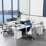 Bureau assis-debout électrique 200×80 cm avec support d’écran