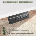 Bureau assis-debout électrique 200×80 cm avec support d’écran