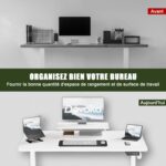 Bureau assis-debout électrique 200×80 cm avec support d’écran