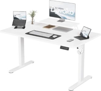 Bureau assis-debout électrique 200×80 cm avec support d’écran