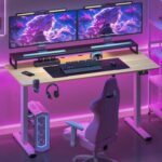 Bureau assis-debout électrique 180×80 cm 4 pieds