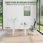 Bureau assis-debout électrique 200×80 cm avec support d’écran