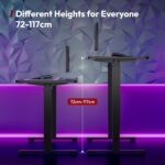 Bureau assis-debout électrique 180×80 cm 4 pieds