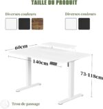 Bureau assis-debout électrique 200×80 cm avec support d’écran