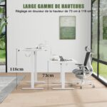 Bureau assis-debout électrique 200×80 cm avec support d’écran