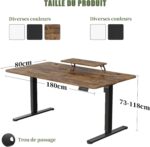 Bureau assis-debout électrique 200×80 cm avec support d’écran