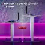 Bureau assis-debout électrique 180×80 cm 4 pieds