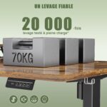 Bureau assis-debout électrique 200×80 cm avec support d’écran