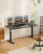 Bureau assis-debout électrique 200×80 cm avec support d’écran