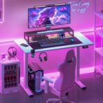 Bureau assis-debout électrique 180×80 cm 4 pieds