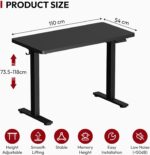 Bureau assis-debout électrique 180×80 cm 4 pieds