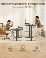 Bureau assis-debout électrique 200×80 cm avec support d’écran