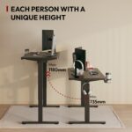 Bureau assis-debout électrique 180×80 cm 4 pieds