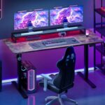 Bureau assis-debout électrique 180×80 cm 4 pieds