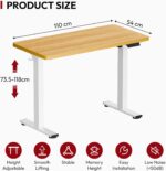 Bureau assis-debout électrique 180×80 cm 4 pieds